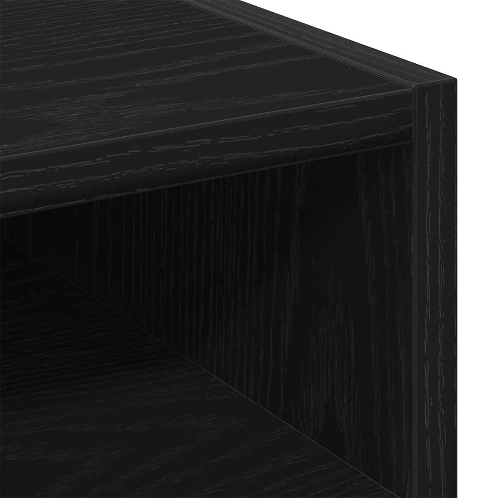 vidaXL Wheeled Side Cabinet Black Oak 33 x 38 x 60 cm Engineered Wood