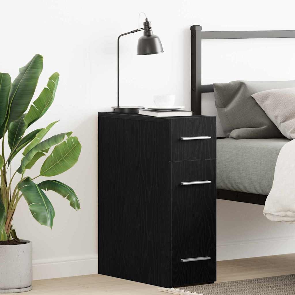 vidaXL Apothecary Cabinet Black Oak 20 x 45.5 x 60 cm Engineered Wood
