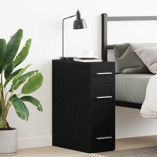 vidaXL Apothecary Cabinet Black Oak 20 x 45.5 x 60 cm Engineered Wood