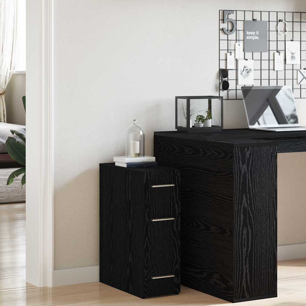 vidaXL Apothecary Cabinet Black Oak 20 x 45.5 x 60 cm Engineered Wood