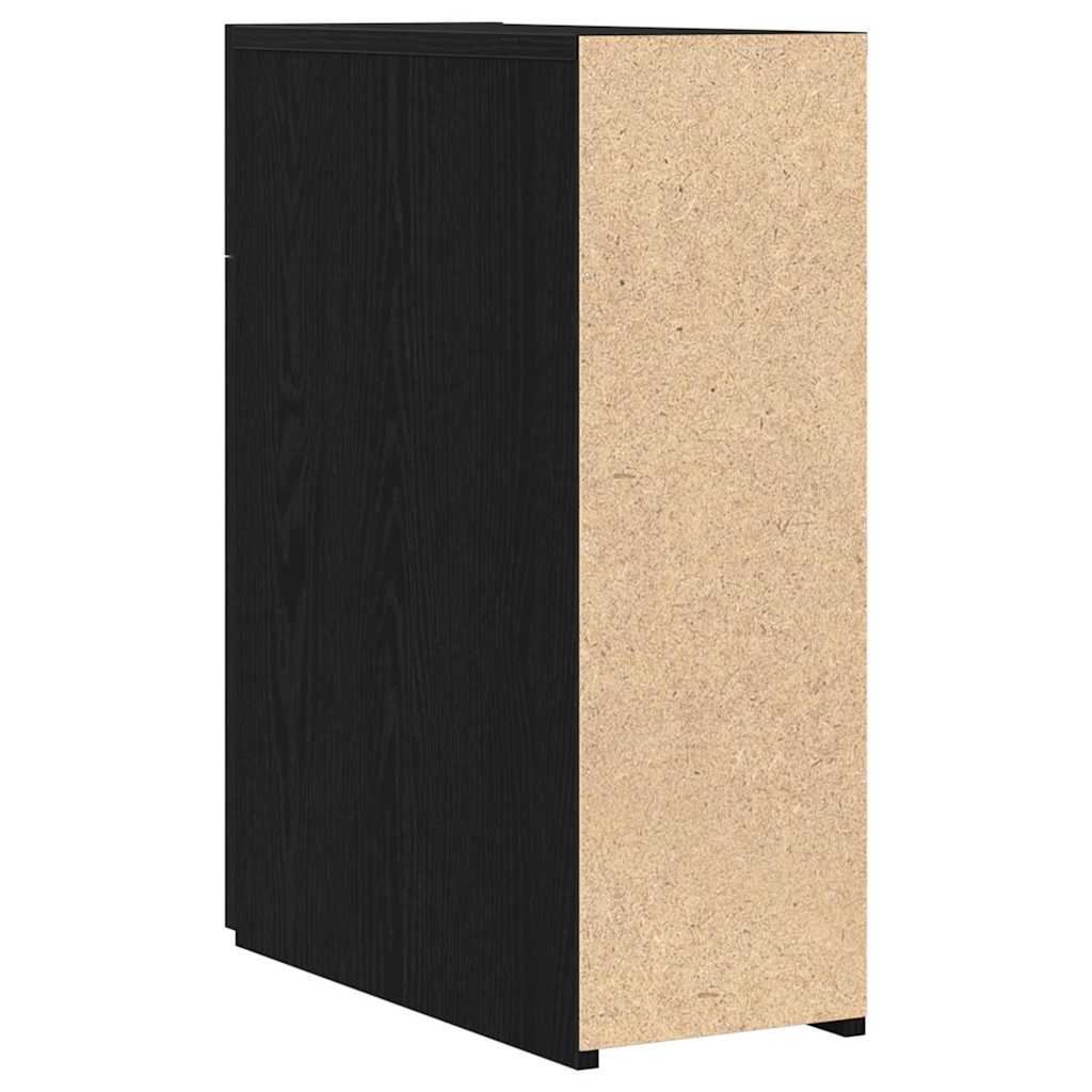 vidaXL Apothecary Cabinet Black Oak 20 x 45.5 x 60 cm Engineered Wood