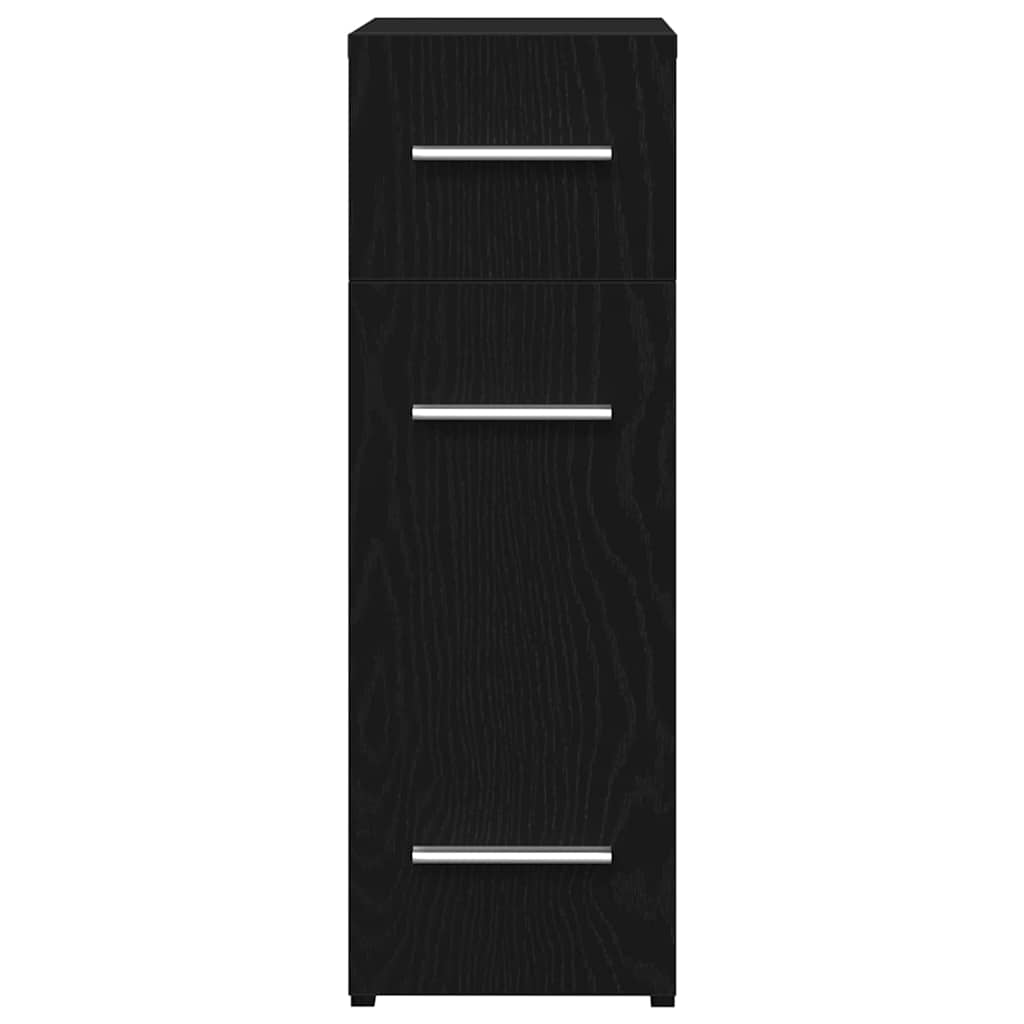 vidaXL Apothecary Cabinet Black Oak 20 x 45.5 x 60 cm Engineered Wood