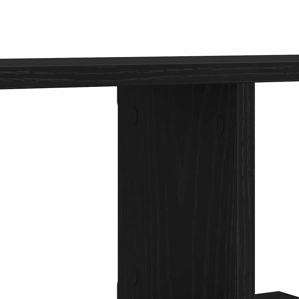 vidaXL Wall-mounted TV Shelf with Shelf Black Oak 125 x 18 x 23 cm