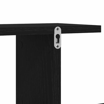 vidaXL Wall-mounted TV Shelf with Shelf Black Oak 125 x 18 x 23 cm