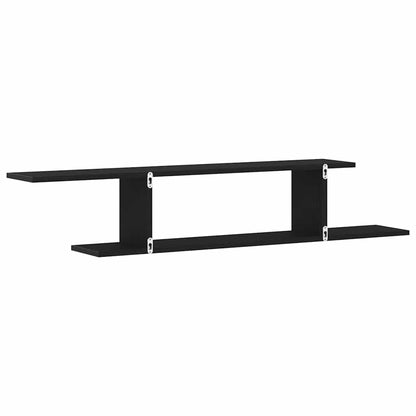 vidaXL Wall-mounted TV Shelf with Shelf Black Oak 125 x 18 x 23 cm