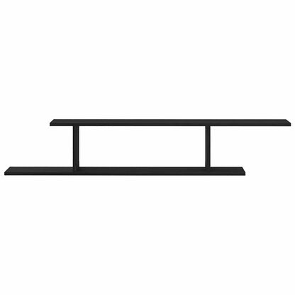 vidaXL Wall-mounted TV Shelf with Shelf Black Oak 125 x 18 x 23 cm