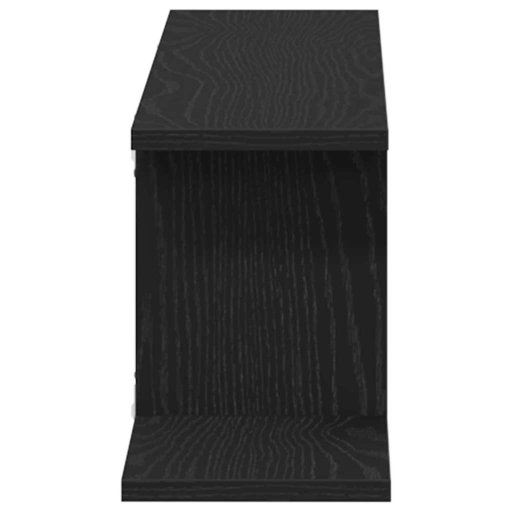 vidaXL Wall-mounted TV Shelf with Shelf Black Oak 125 x 18 x 23 cm