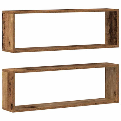 vidaXL Wall Shelves 2 pcs Old Wood 80 x 15 x 26 cm Engineered Wood