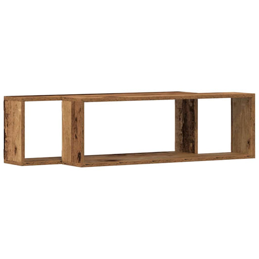 vidaXL Wall Shelves 2 pcs Old Wood 80 x 15 x 26 cm Engineered Wood