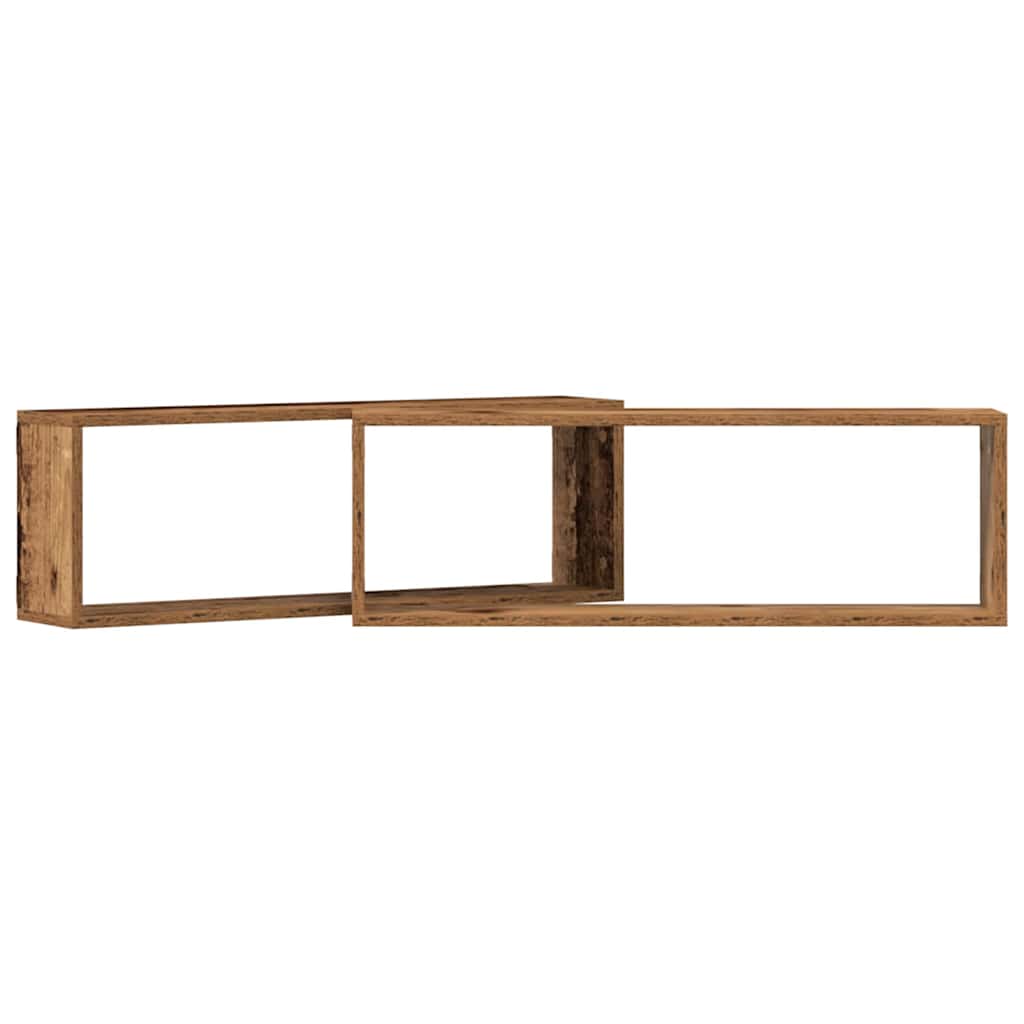 vidaXL Wall Shelves 2 pcs Old Wood 80 x 15 x 26 cm Engineered Wood