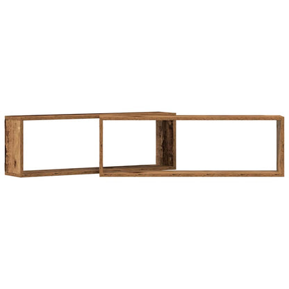 vidaXL Wall Shelves 2 pcs Old Wood 80 x 15 x 26 cm Engineered Wood