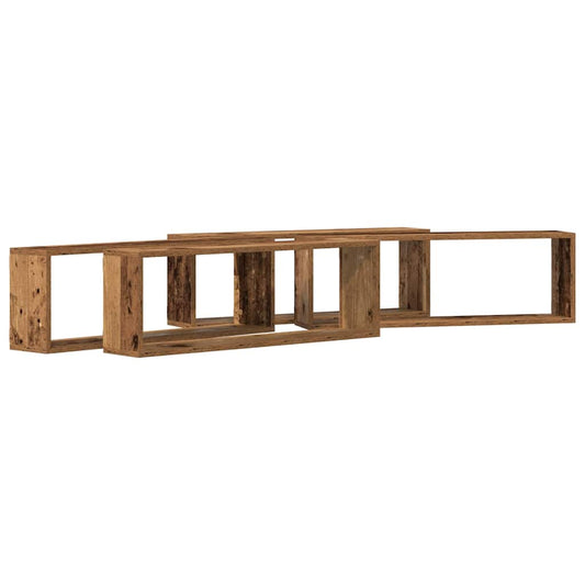 vidaXL Wall Shelves 4 pcs Old Wood 80 x 15 x 26 cm Engineered Wood