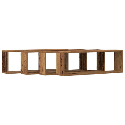 vidaXL Wall Shelves 4 pcs Old Wood 80 x 15 x 26 cm Engineered Wood