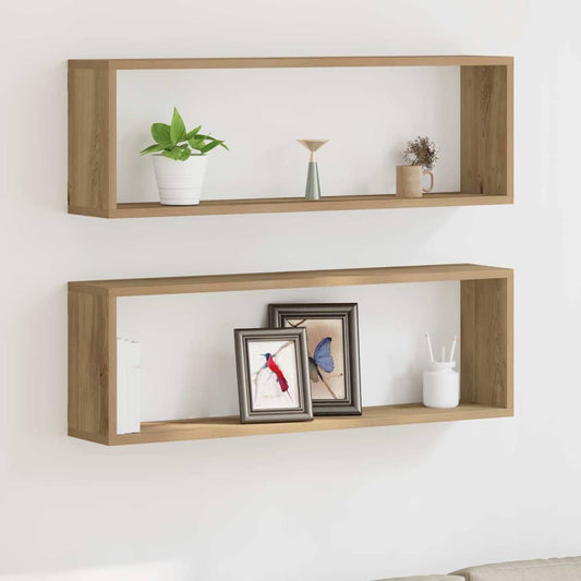 vidaXL Wall Shelves 2 pcs Artisian Oak 80 x 15 x 26 cm Engineered Wood