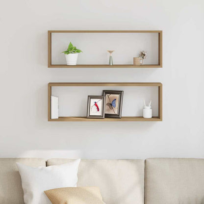 vidaXL Wall Shelves 2 pcs Artisian Oak 80 x 15 x 26 cm Engineered Wood