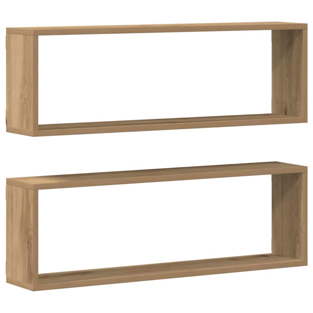 vidaXL Wall Shelves 2 pcs Artisian Oak 80 x 15 x 26 cm Engineered Wood