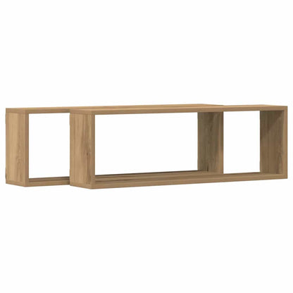vidaXL Wall Shelves 2 pcs Artisian Oak 80 x 15 x 26 cm Engineered Wood