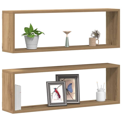 vidaXL Wall Shelves 2 pcs Artisian Oak 80 x 15 x 26 cm Engineered Wood