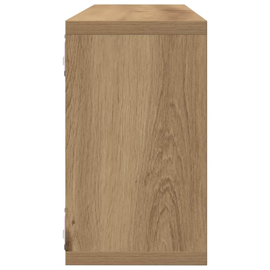 vidaXL Wall Shelves 2 pcs Artisian Oak 80 x 15 x 26 cm Engineered Wood