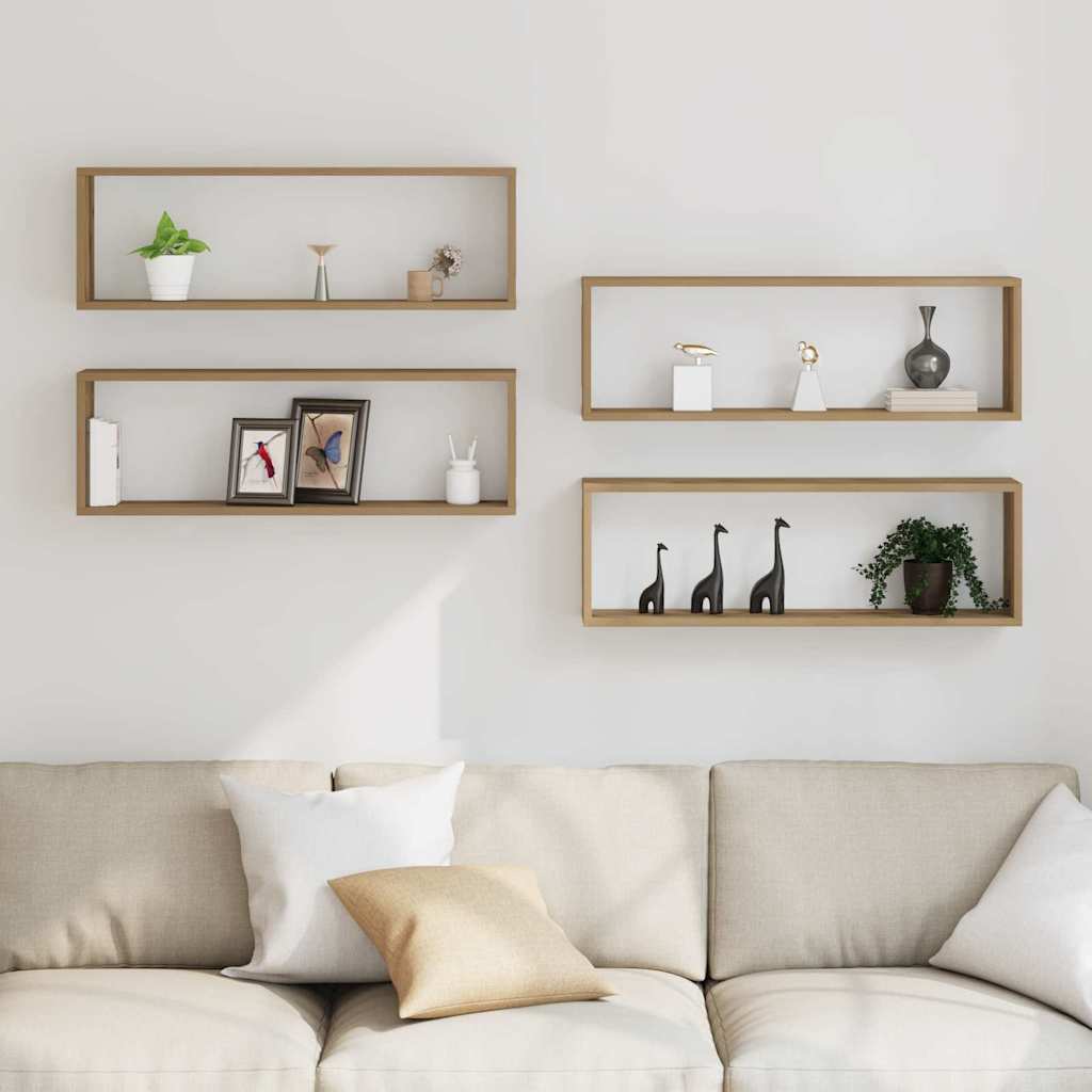 vidaXL Wall Shelves 4 pcs Artisian Oak 80 x 15 x 26 cm Engineered Wood