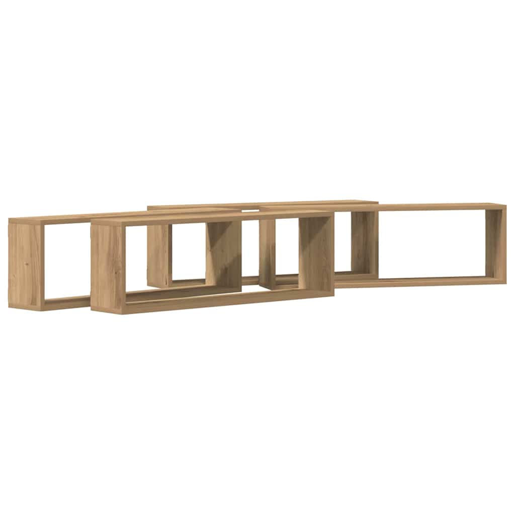 vidaXL Wall Shelves 4 pcs Artisian Oak 80 x 15 x 26 cm Engineered Wood