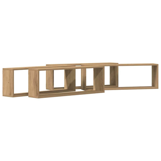 vidaXL Wall Shelves 4 pcs Artisian Oak 80 x 15 x 26 cm Engineered Wood