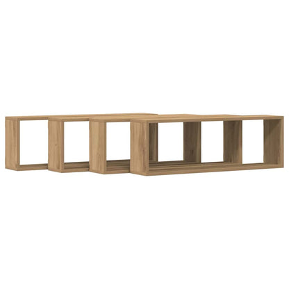 vidaXL Wall Shelves 4 pcs Artisian Oak 80 x 15 x 26 cm Engineered Wood