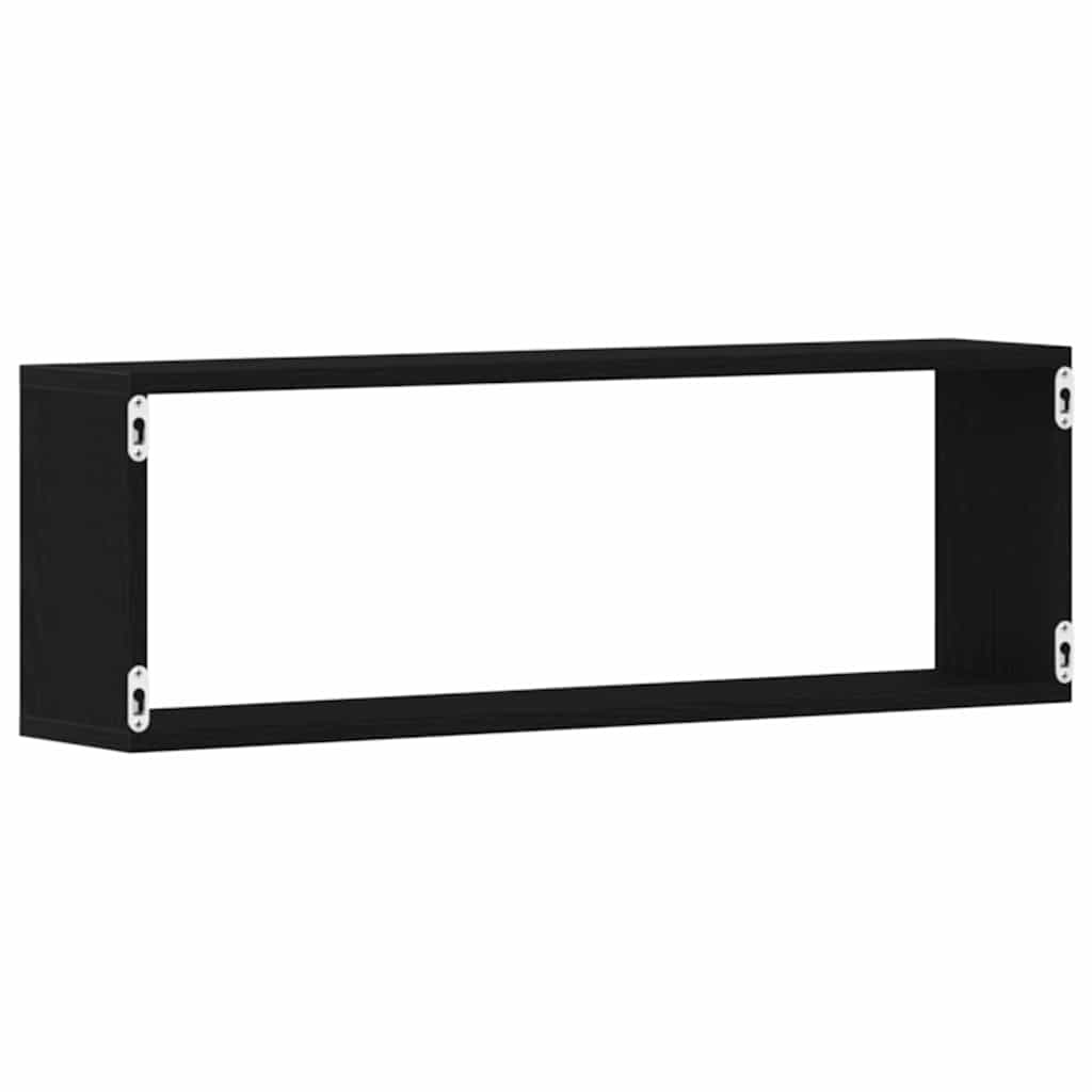 vidaXL Wall Shelves 4 pcs Black Oak 80 x 15 x 26 cm Engineered Wood