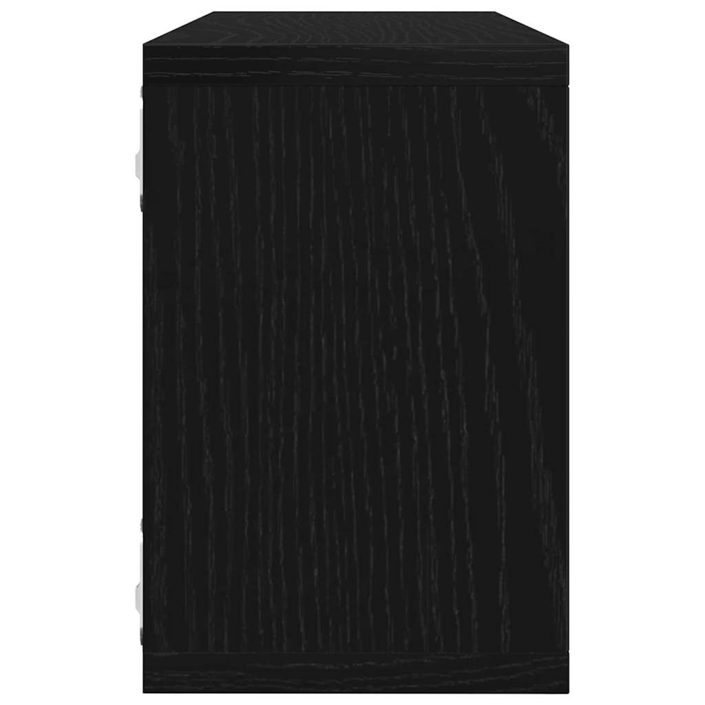 vidaXL Wall Shelves 2 pcs Black Oak 60 x 15 x 23 cm Engineered Wood
