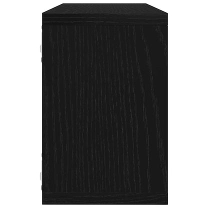 vidaXL Wall Shelves 2 pcs Black Oak 60 x 15 x 23 cm Engineered Wood