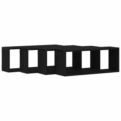 vidaXL Wall Shelves 4 pcs Black Oak 60 x 15 x 23 cm Engineered Wood