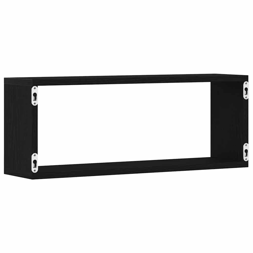vidaXL Wall Shelves 4 pcs Black Oak 60 x 15 x 23 cm Engineered Wood