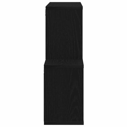 vidaXL Wall Shelf with Shelf Black Oak 76 x 15 x 53 cm Engineered Wood