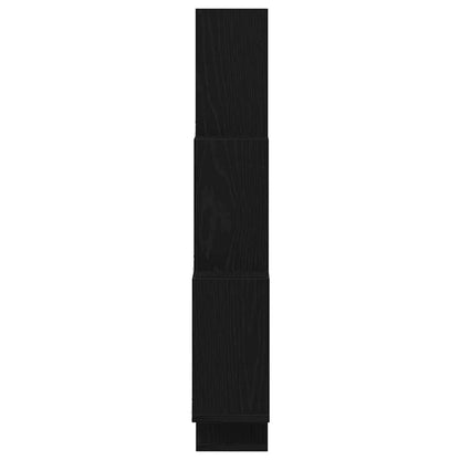 vidaXL Wall Shelf with Shelf Black Oak 78 x 15 x 93 cm Engineered Wood