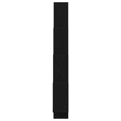 vidaXL Wall Shelf Black Oak 90 x 15 x 119.5 cm Engineered Wood