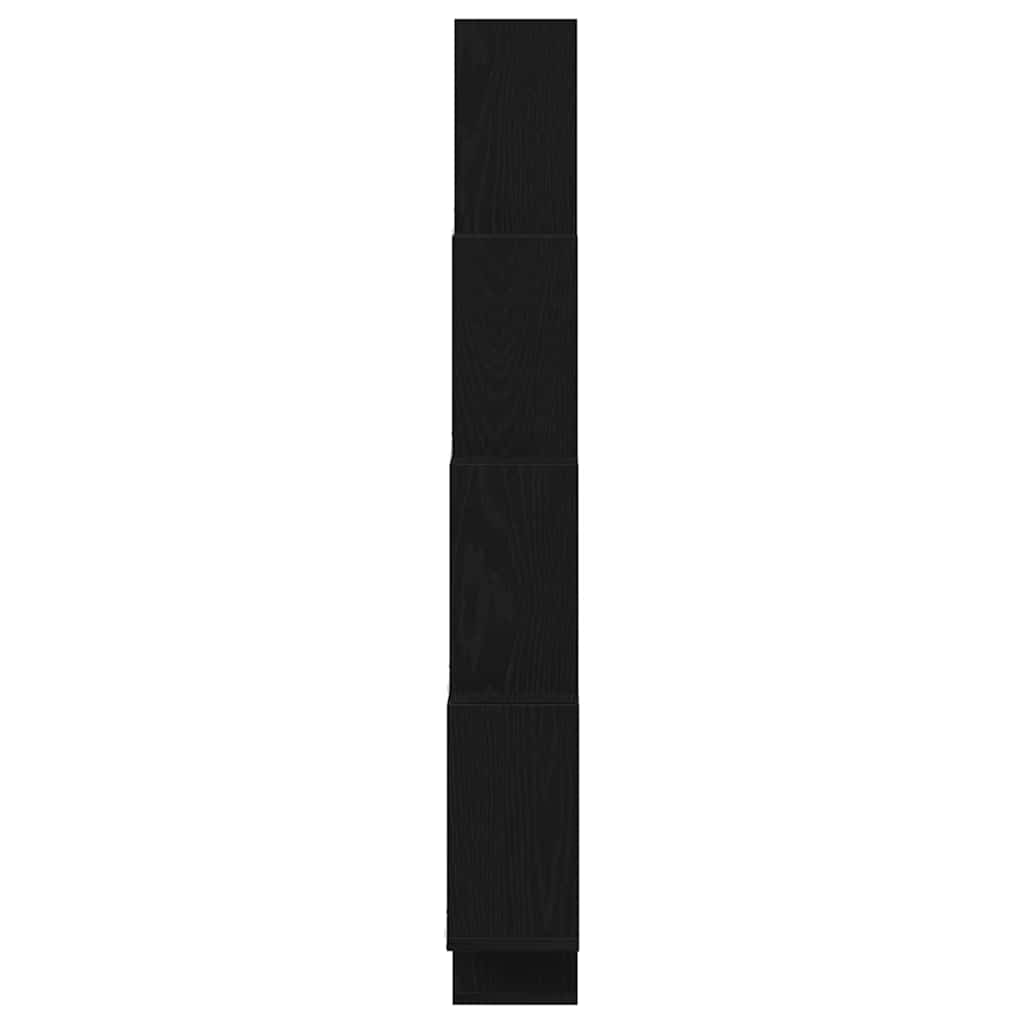 vidaXL Wall Shelf Wall-Mounted Black Oak 90 x 15 x 119.5 cm