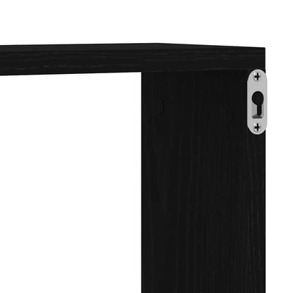 vidaXL Wall Shelf 2 pcs Black Oak 50 x 15 x 85 cm Engineered Wood