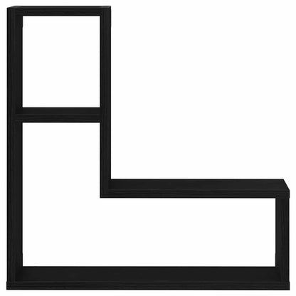 vidaXL Wall Shelf 2 pcs Black Oak 50 x 15 x 85 cm Engineered Wood