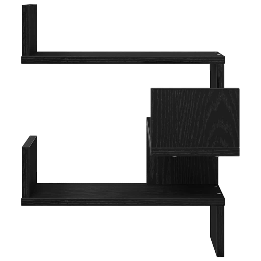 vidaXL Wall Shelf Black Oak 40 x 40 x 49.5 cm Engineered Wood