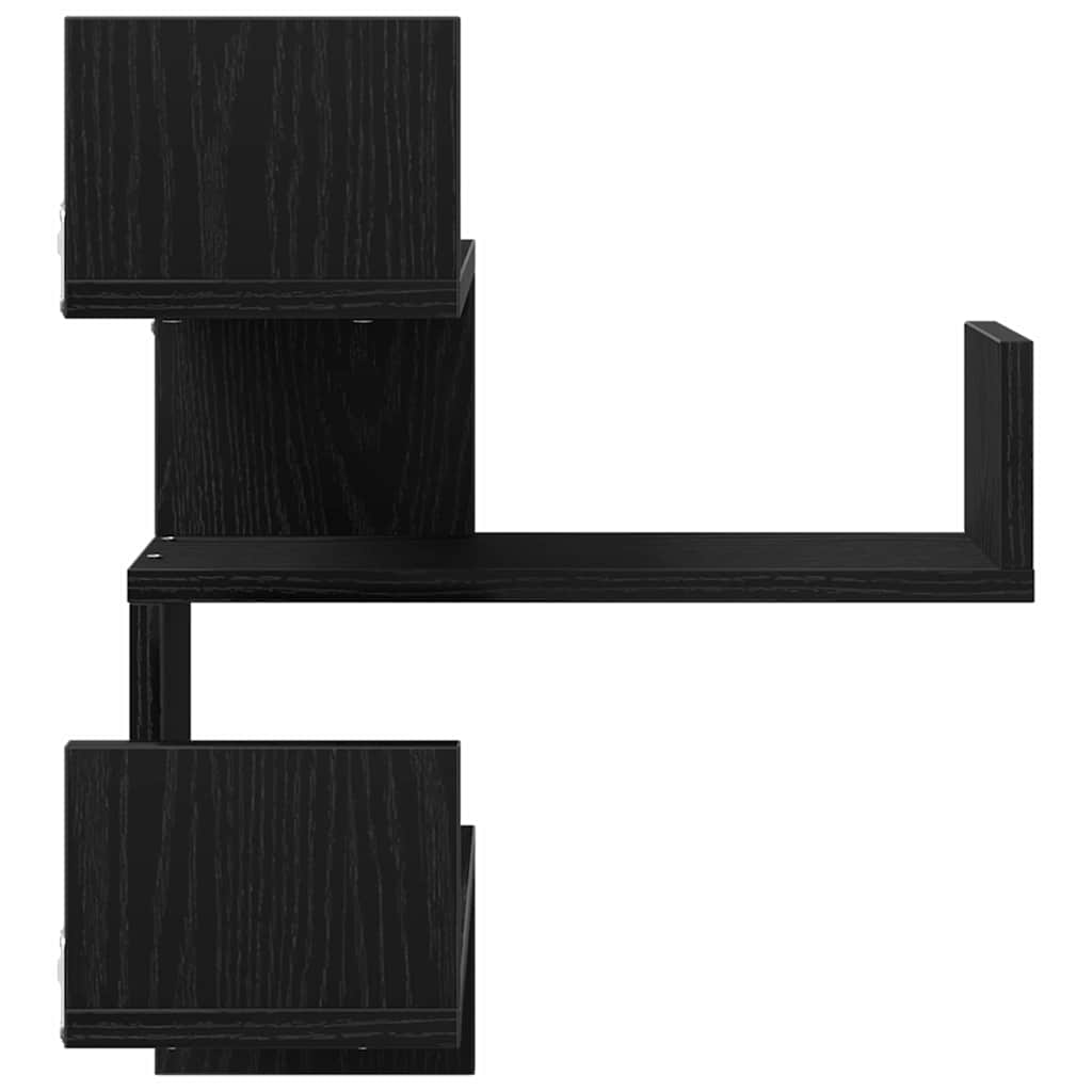 vidaXL Wall Shelf Black Oak 40 x 40 x 49.5 cm Engineered Wood