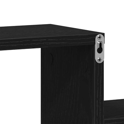 vidaXL Wall Shelf Black Oak 80 x 15 x 78.5 cm Engineered Wood