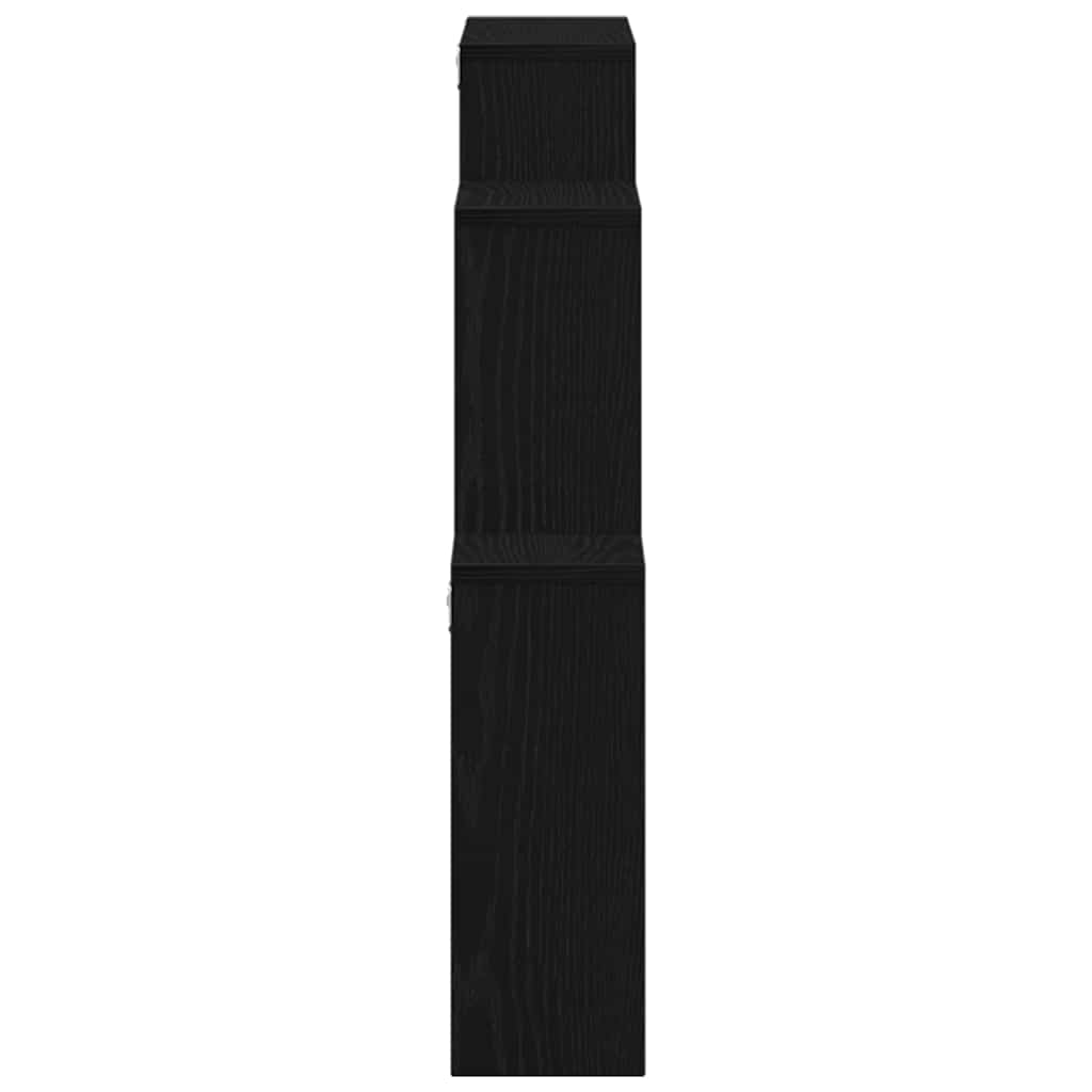 vidaXL Wall Shelf Black Oak 80 x 15 x 78.5 cm Engineered Wood