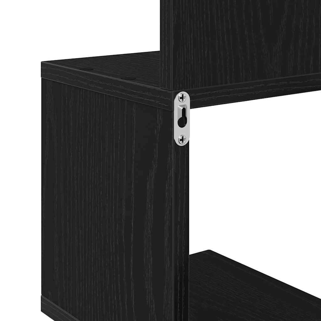 vidaXL Corner Shelf Black Oak 20 x 20 x 127.5 cm Engineered Wood
