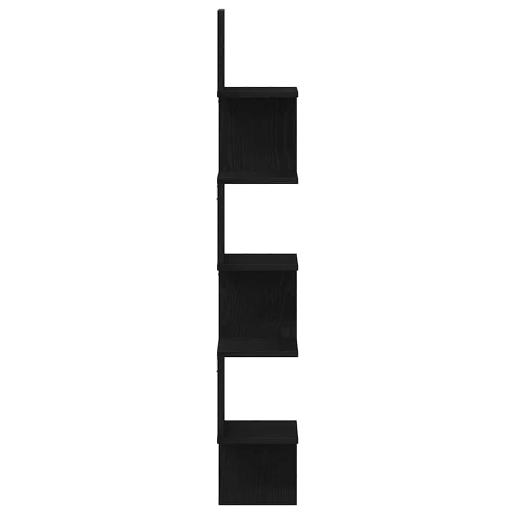 vidaXL Corner Shelf Black Oak 20 x 20 x 127.5 cm Engineered Wood