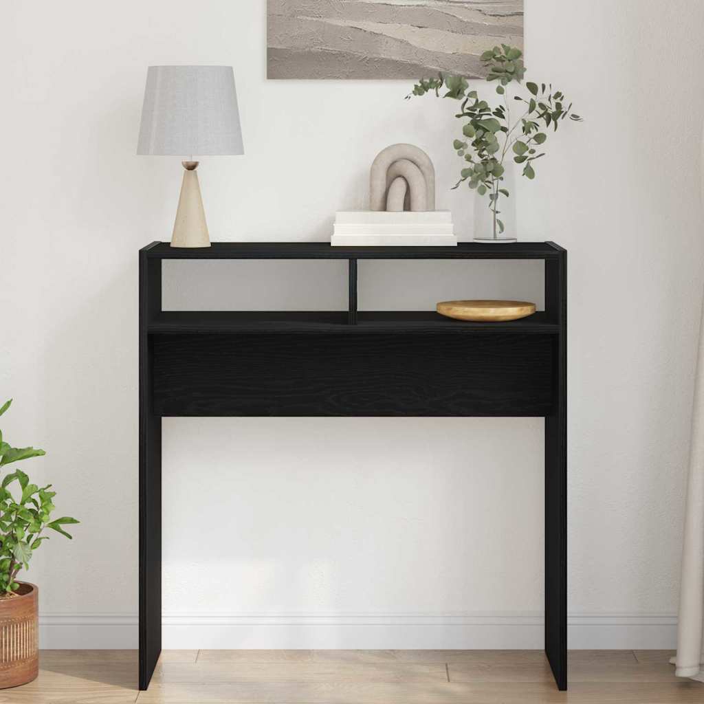 vidaXL Console Table Black Oak 78 x 30 x 80 cm Engineered Wood