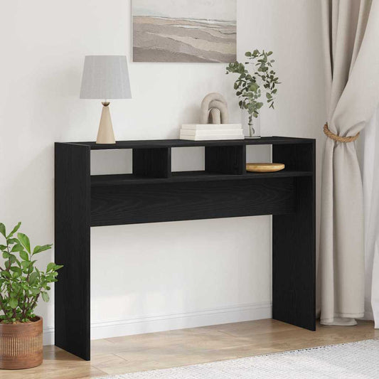 vidaXL Console Table Black Oak 105 x 30 x 80 cm Engineered Wood