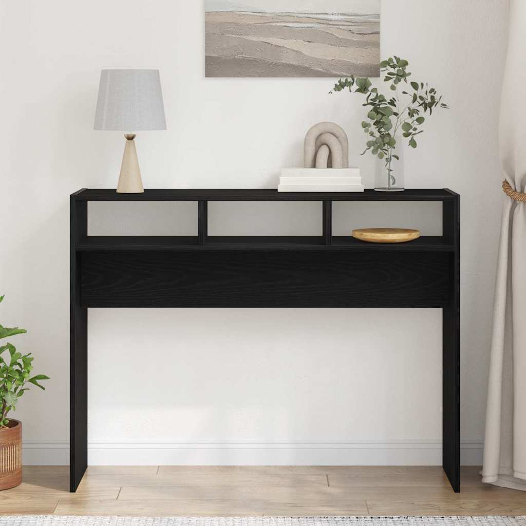 vidaXL Console Table Black Oak 105 x 30 x 80 cm Engineered Wood