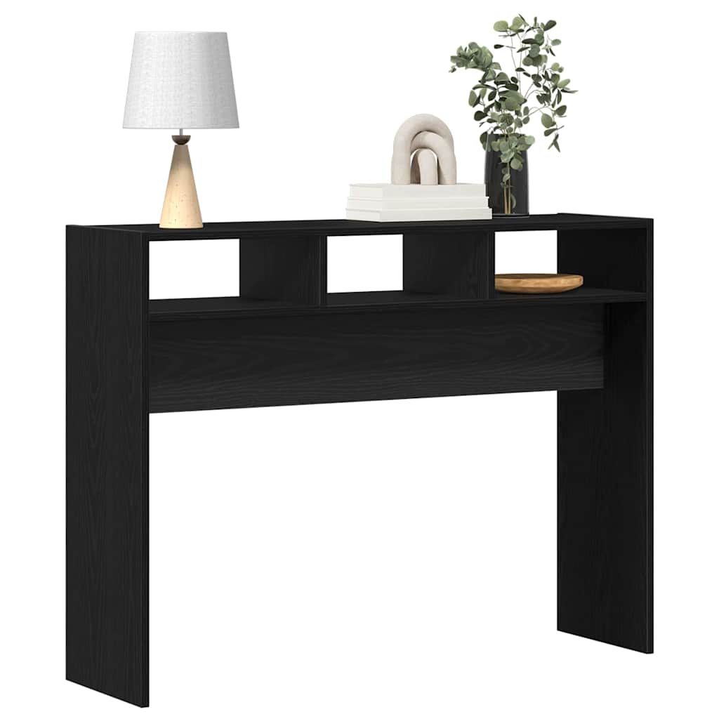 vidaXL Console Table Black Oak 105 x 30 x 80 cm Engineered Wood