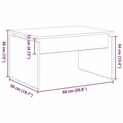 vidaXL Coffee Table Black Oak 68 x 50 x 38 cm Engineered Wood
