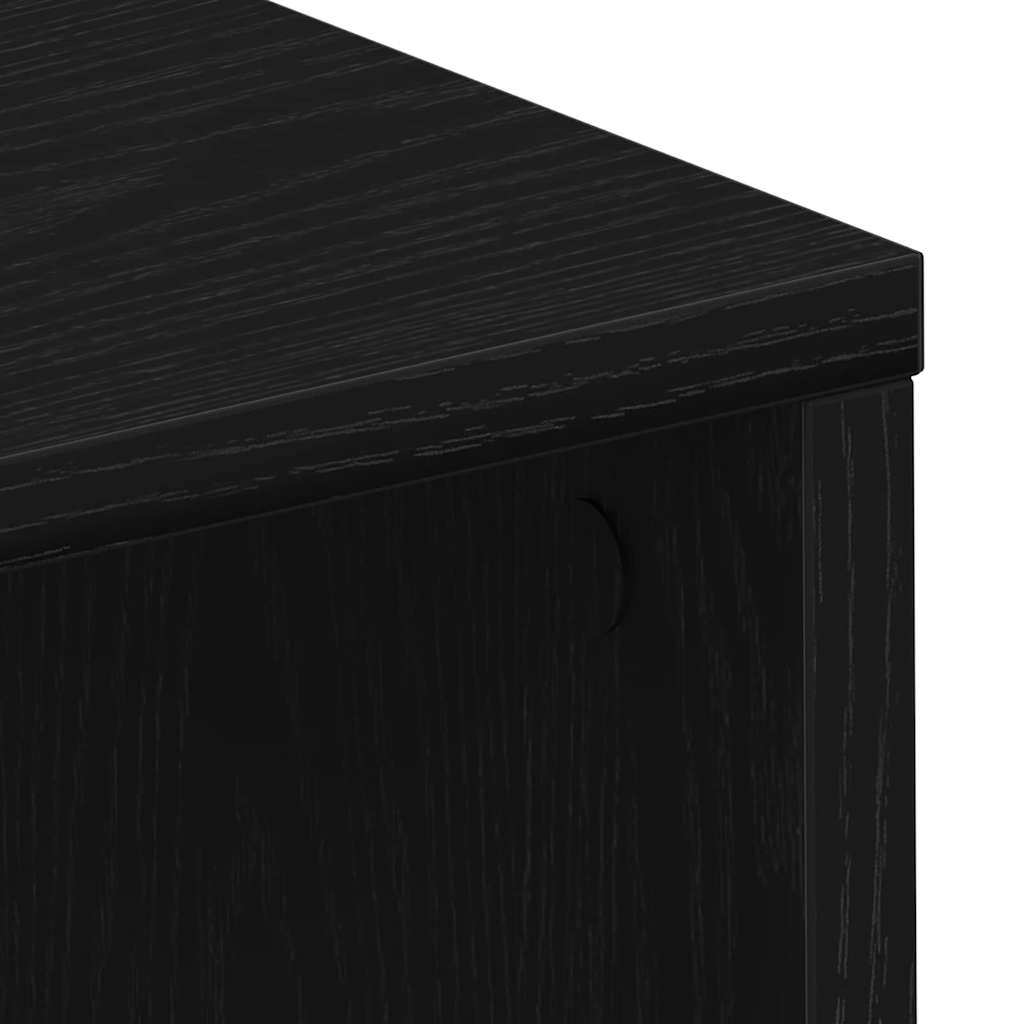 vidaXL Desk with Shelf Black Oak 102.5 x 35 x 75 cm Engineered Wood